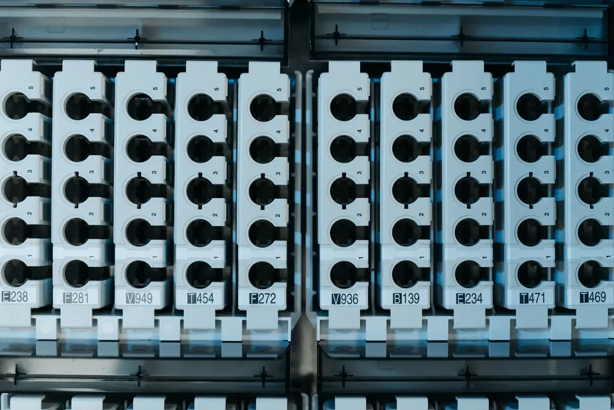 Patch panel with terminated network cables